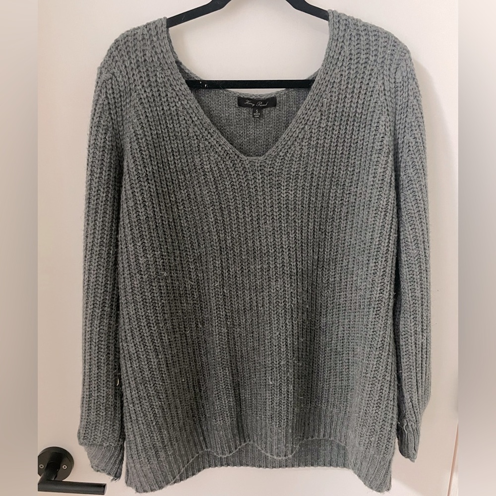 Gray Wool Shag Sweater